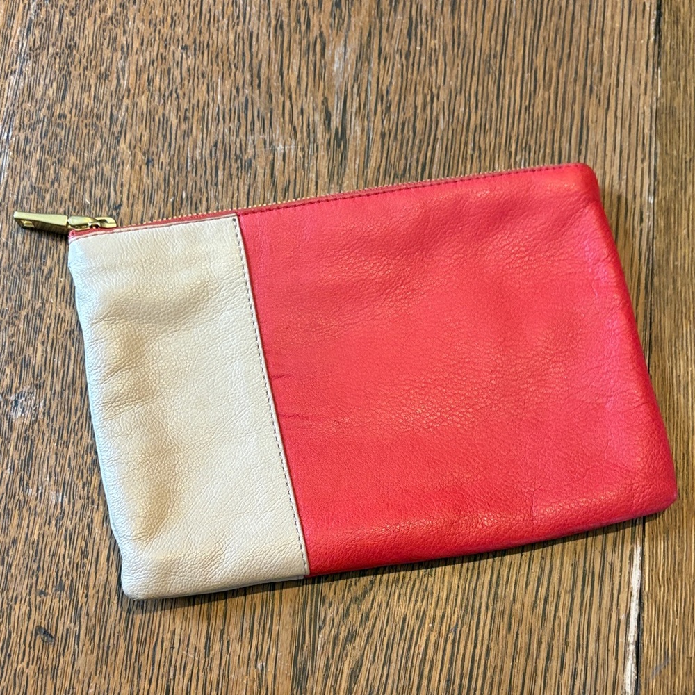 J Crew Leather Pouch Zipper Top
